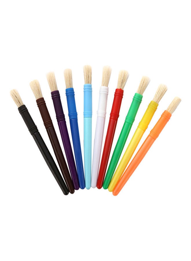NIBEMINENT 10-Piece Round Tip Colorful Paint Brushes Set Multicolour - Image 1