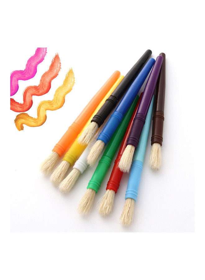 NIBEMINENT 10-Piece Round Tip Colorful Paint Brushes Set Multicolour - Image 5