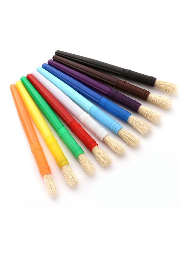 NIBEMINENT 10-Piece Round Tip Colorful Paint Brushes Set Multicolour - Image 3