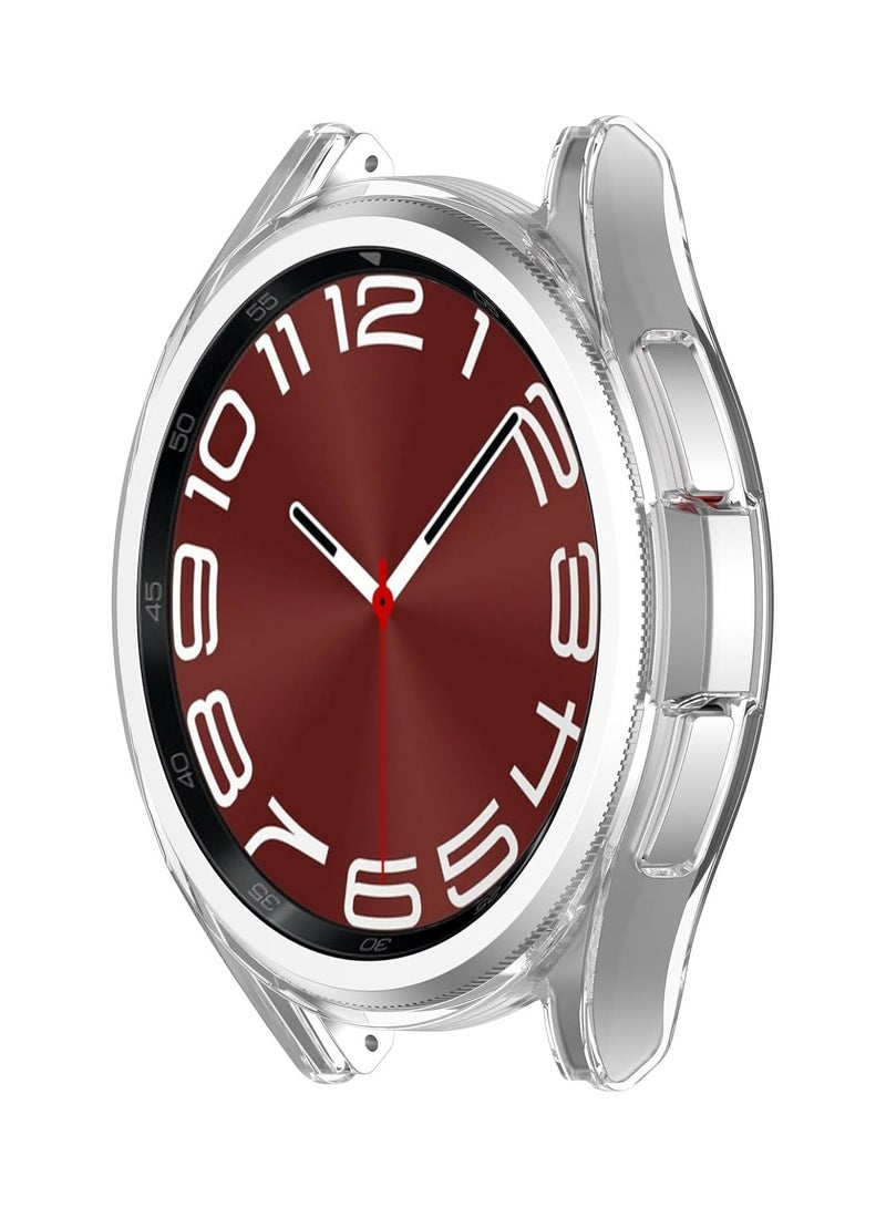 Soft Silicone Case For Samsung Galaxy Watch 6 Classic 43mm Hollow Half Coverage Shockproof Cover (Clear) - Image 2