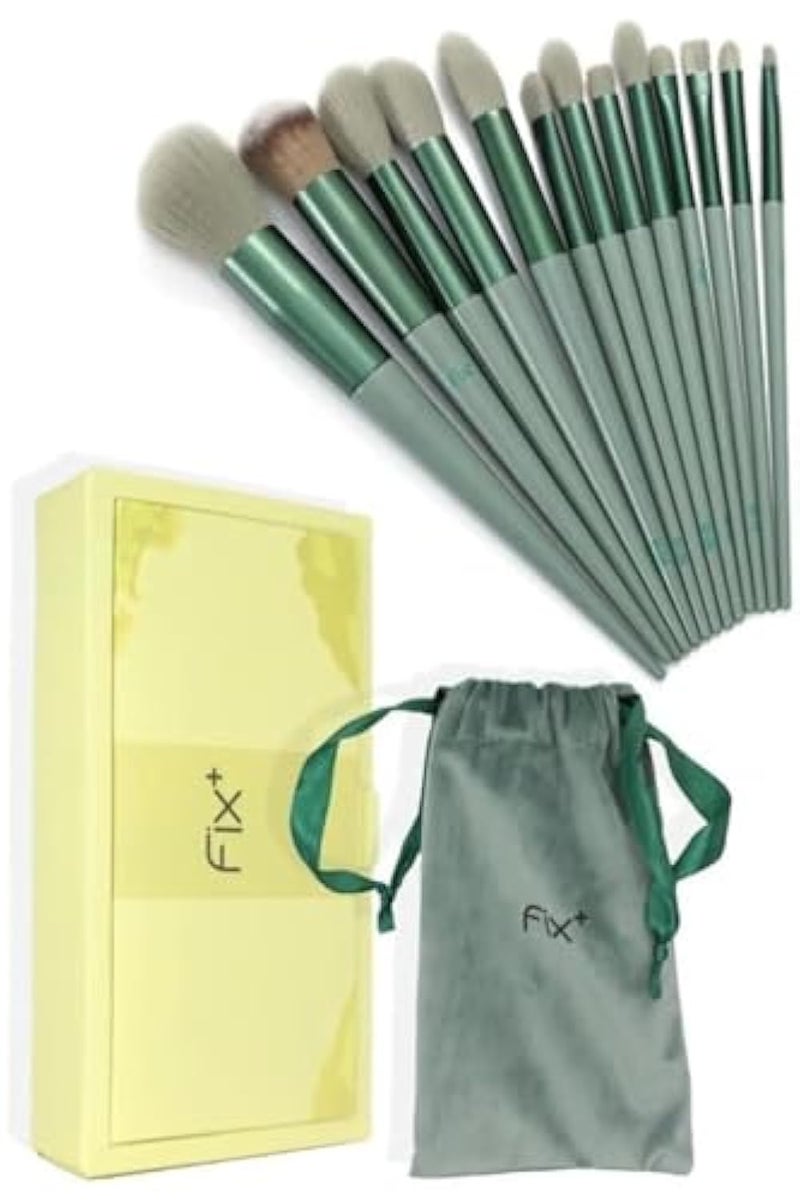 Mobee Fix Professional Soft Makeup Brush Set 13 Piece Makeup Accessory Box with Carry Bag