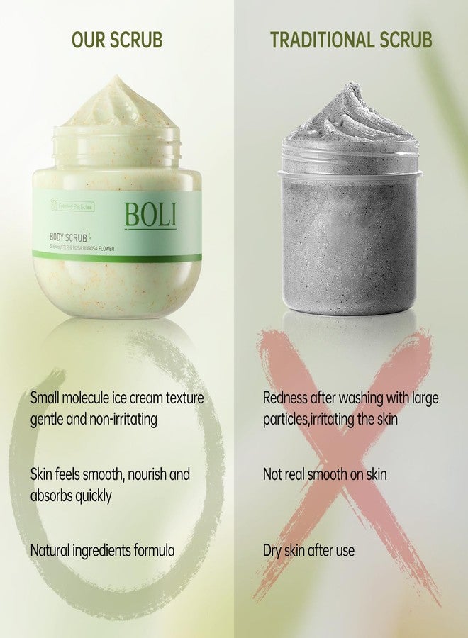 BOLI Shea Butter Body Scrub, Walnut Shell Powder Exfoliating Moisture Scrubber Deep Cleansing Nourishes for Smooth (250g, Shea Butter) - Image 4
