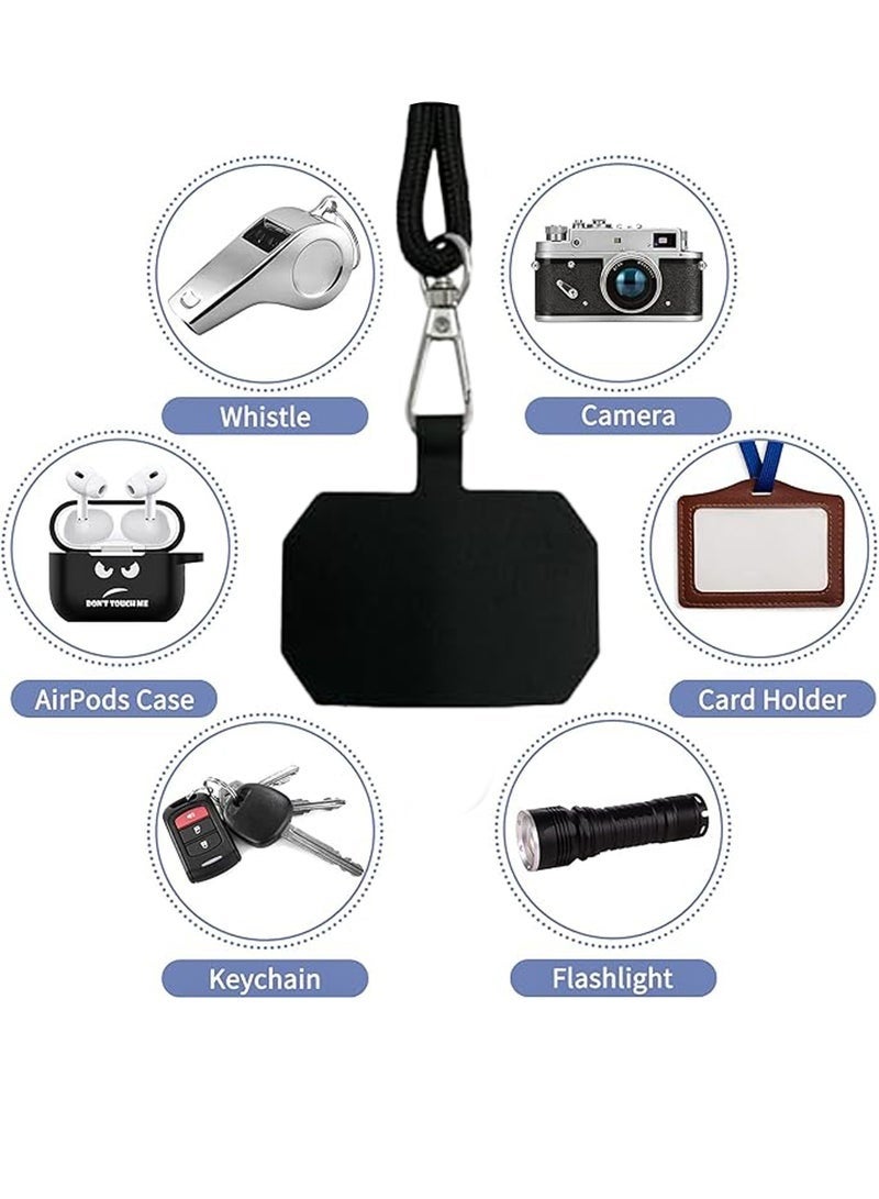 SahlTech 2-Piece Phone Lanyard, Versatile Shoulder Neck Strap, Multi-Functional Nylon Patch, Adjustable Strap for Shoulder or Neck, Fits Most Smartphones, 4 Adhesive Pads (Black) - Image 4