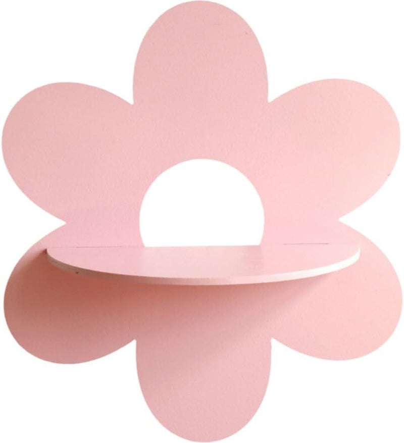 Flower Plant Wall Shelf Wooden Wall Sign, Cute Small Floating Shelves for Wall Decor Display Shelf for Bedroom Bathroom Living Room - Image 1