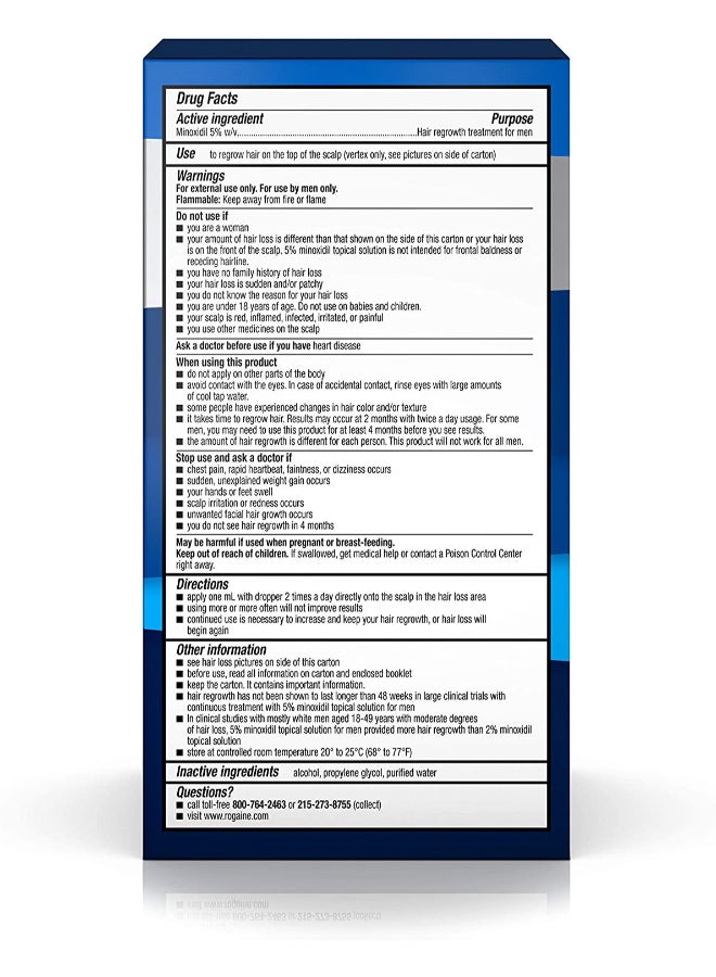 Rogaine Men'S Extra Strength Hair Regrowth Treatment, Unscented 60 Ml Packaging May Vary 60ml - Image 4