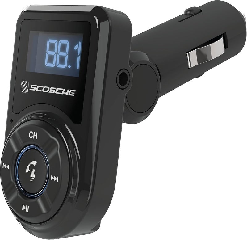 Scosche BTFM3 BTFREQ Universal Bluetooth Hands-Free Car Kit with Digital FM Transmitter and 10-Watt USB Car Charger - Black - Image 1