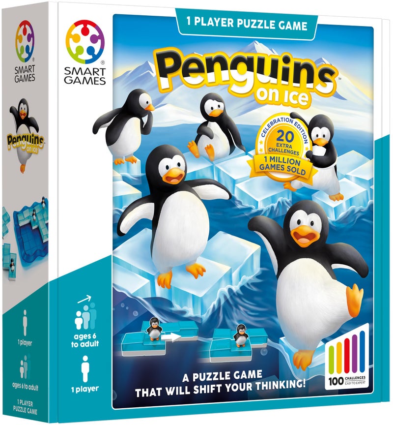 SmartGames Penguins on Ice â€“ Sliding Pentomino Logic Puzzle Game with 100 Challenges for Ages 6+ - Image 3