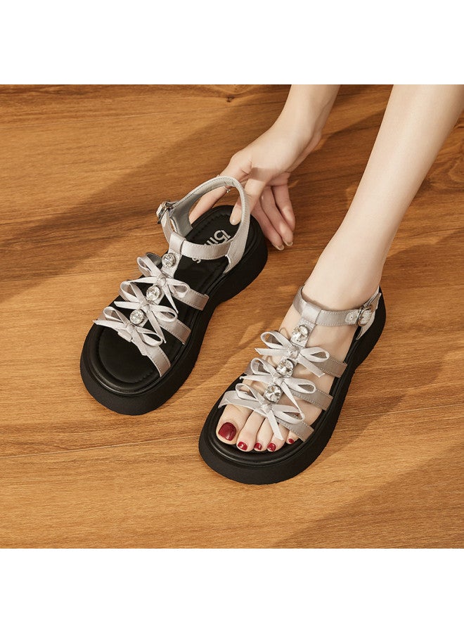 15MINS In-store Same Style】chunky Platform Roman Sandals For Women - 2025 Summer New Arrival Beach Sandals, Versatile Soft-sole Women's Shoes - Image 3