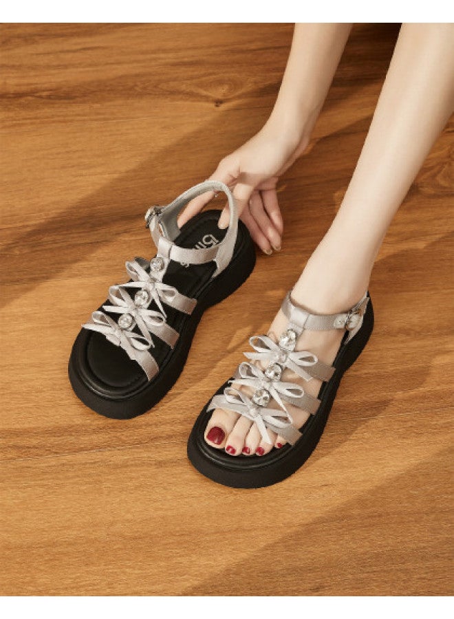 15MINS In-store Same Style】chunky Platform Roman Sandals For Women - 2025 Summer New Arrival Beach Sandals, Versatile Soft-sole Women's Shoes - Image 1