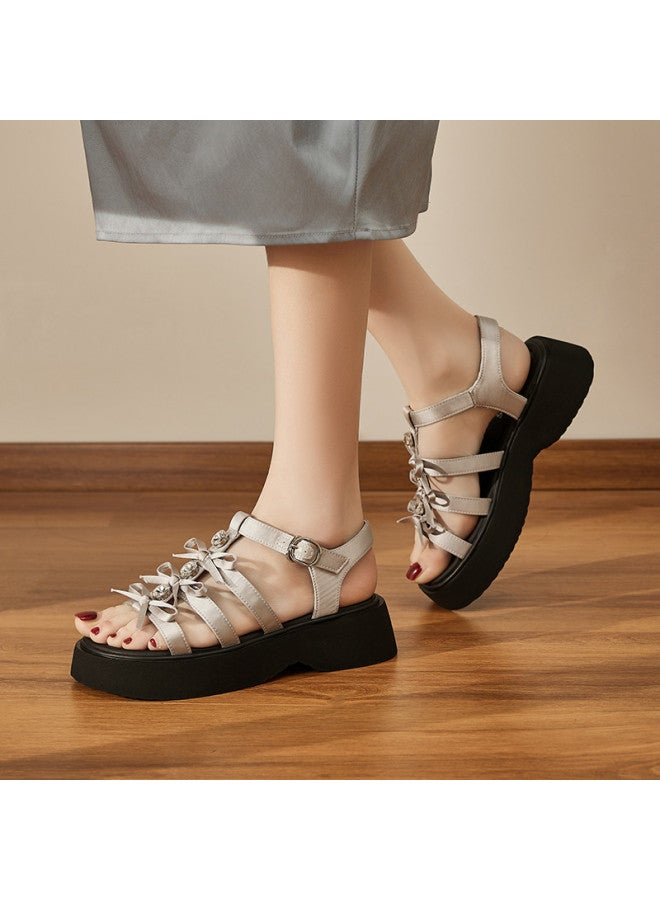 15MINS In-store Same Style】chunky Platform Roman Sandals For Women - 2025 Summer New Arrival Beach Sandals, Versatile Soft-sole Women's Shoes - Image 4