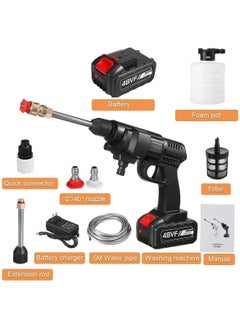 Scrolls 48V Portable Battery, High Preesure Car Wash, Cordless Gun for Home Use for Effective Cleaning of Bikes, Motorcycles, Cars, Floors, Driveways, Gardens With Battery, Black  - Image 2