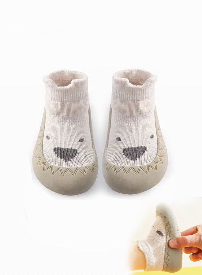Unewshi Cute Knitted Rubber Sole Non-slip Toddler Floor Baby Socks - Image 1