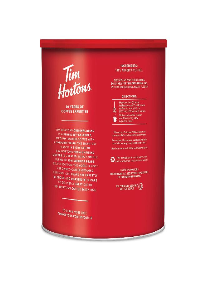Tim Hortons قهوة تيم هورتونز الأصلية، تحميص متوسط، قهوة كندا المفضلة، مصنوعة من 100% حبوب أرابيكا، علبة سعة 48 أونصة - Image 1