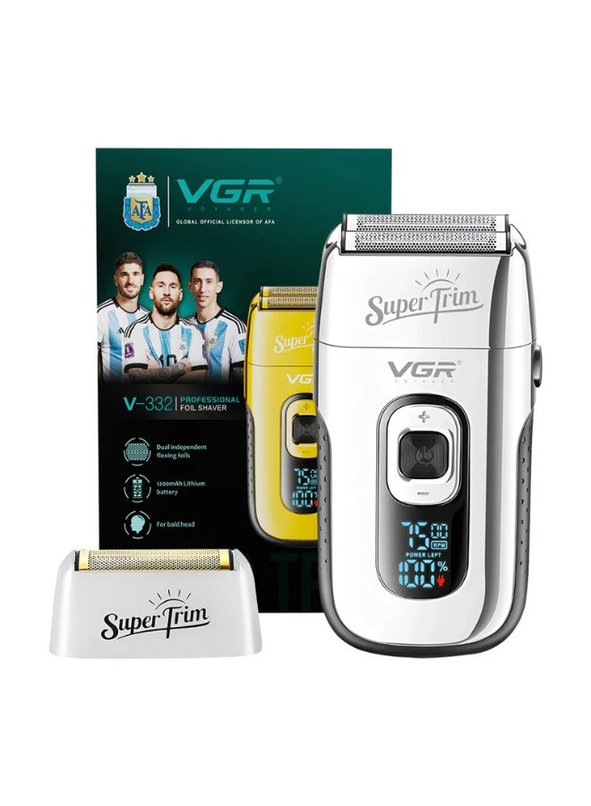 VGR Vertical Shaver (Model V-332), Dual Chip, LED Display, USB Charging, Silver Color. silver - Image 1