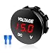 FSTURIOS DC 12V 24 V Voltmeter Gauge Car LED Digital Display Round Panel Voltage Gauge Meter Waterproof Mini Volt Tester Battery Monitor Indicator for Car Truck Marine Boat Red - Image 2