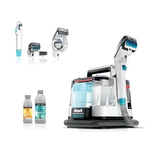 Shark StainStriker Portable Carpet, Upholstery & Area Rug Cleaner with Pet Mess Tool, Stain & Odor Remover, Perfect for Car Interiors, Includes 3 Cleaning Tools & Cleaning Solution, White, PX201 - Image 1