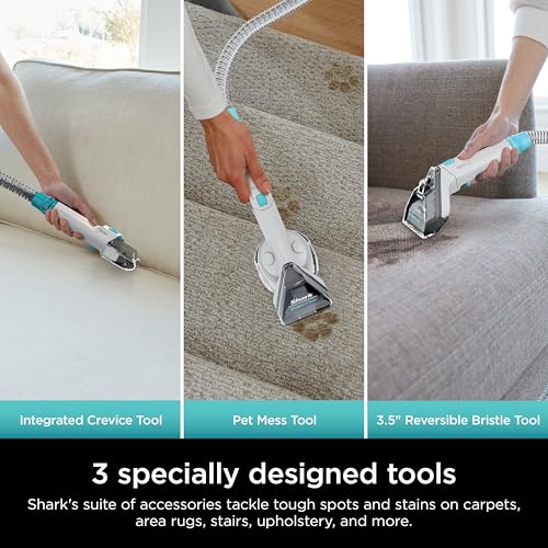 Shark StainStriker Portable Carpet, Upholstery & Area Rug Cleaner with Pet Mess Tool, Stain & Odor Remover, Perfect for Car Interiors, Includes 3 Cleaning Tools & Cleaning Solution, White, PX201 - Image 5