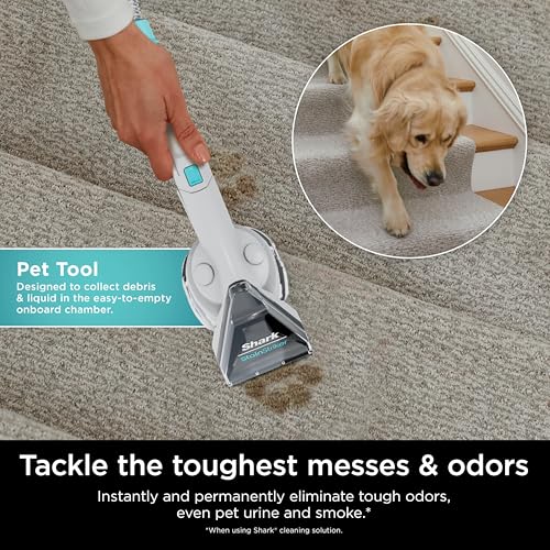 Shark StainStriker Portable Carpet, Upholstery & Area Rug Cleaner with Pet Mess Tool, Stain & Odor Remover, Perfect for Car Interiors, Includes 3 Cleaning Tools & Cleaning Solution, White, PX201 - Image 4