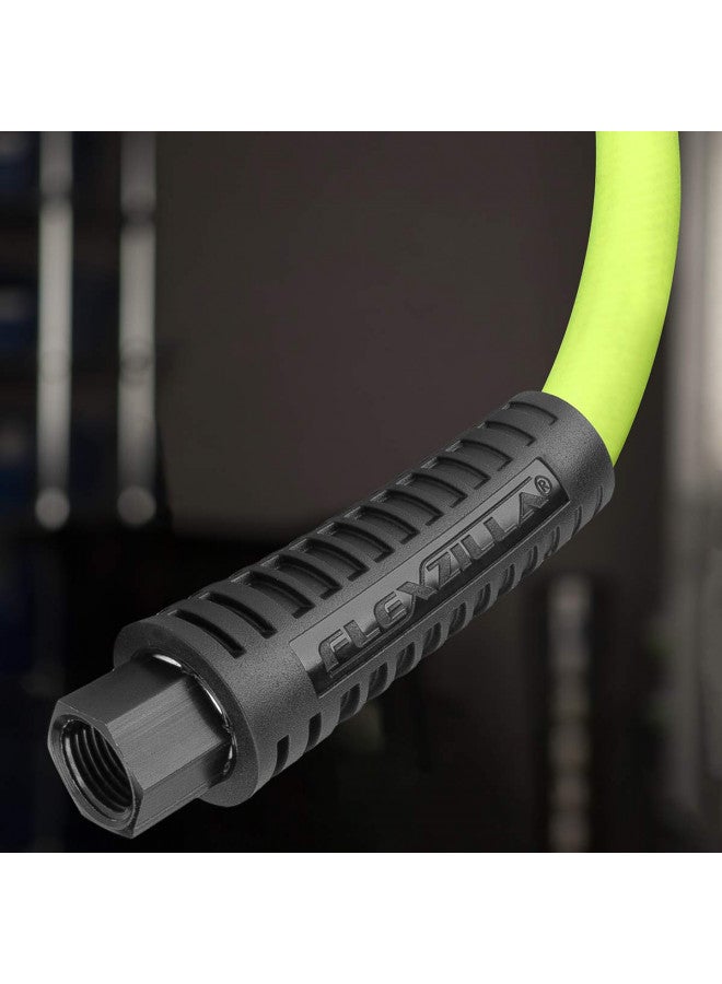Flexzilla Swivel Whip Air Hose, 3/8 in. x 2 ft. (1/4" MNPT Ball Swivel x 1/4" FNPT Ends), Heavy Duty, Lightweight, Hybrid, ZillaGreen - HFZ3802YW2B - Image 3