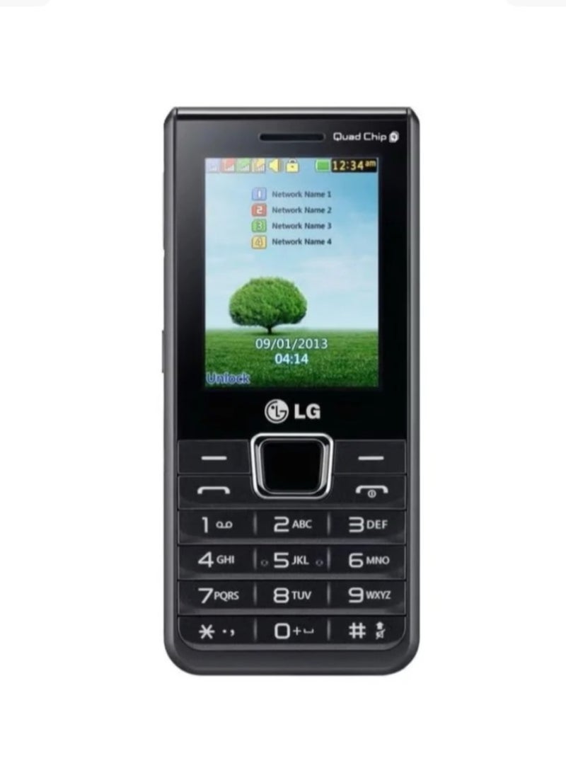 إل جي هاتف محمول رباعي الشريحة A395 بسعة 512MB RAM و 128MB ROM باللون الأسود - Image 1