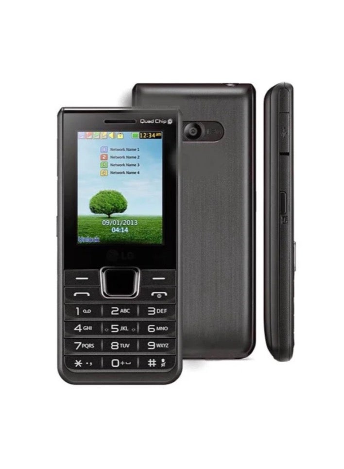 إل جي هاتف محمول رباعي الشريحة A395 بسعة 512MB RAM و 128MB ROM باللون الأسود - Image 3
