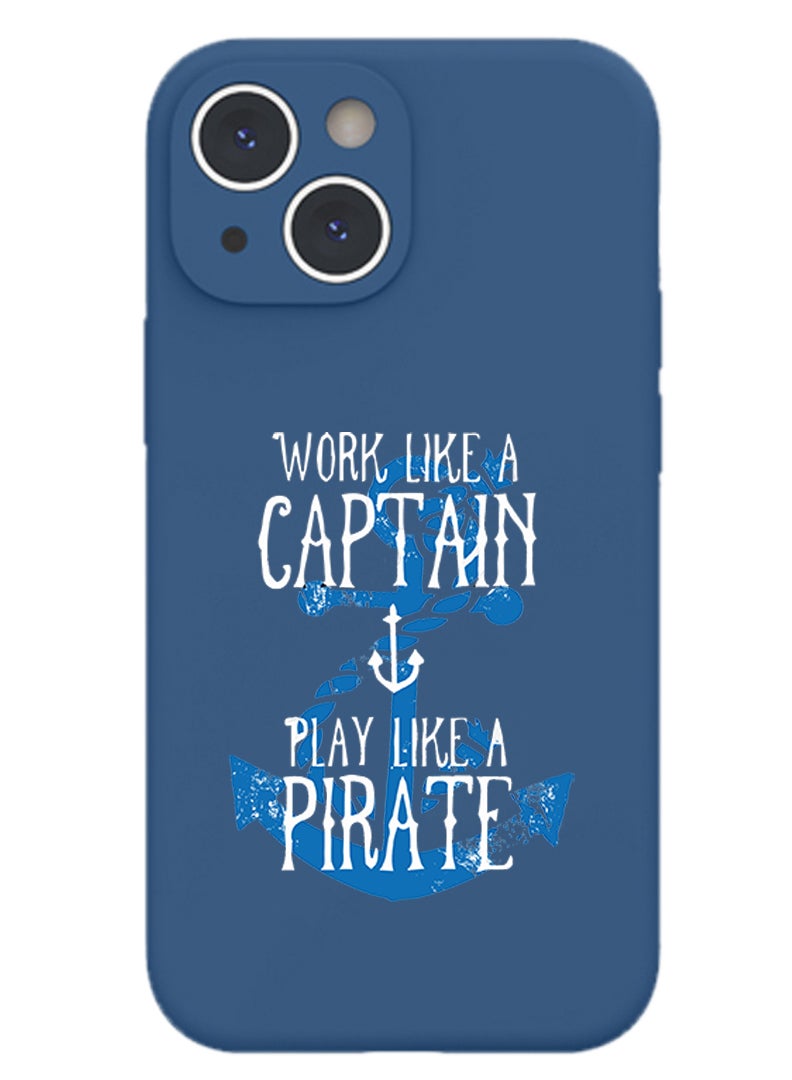 Theodor Protective Slim Fit Case Liquid Silicone Cover with Full Body Protection Anti-Scratch Shockproof Case For iPhone 15 Plus Blue  - World league copy - Image 1