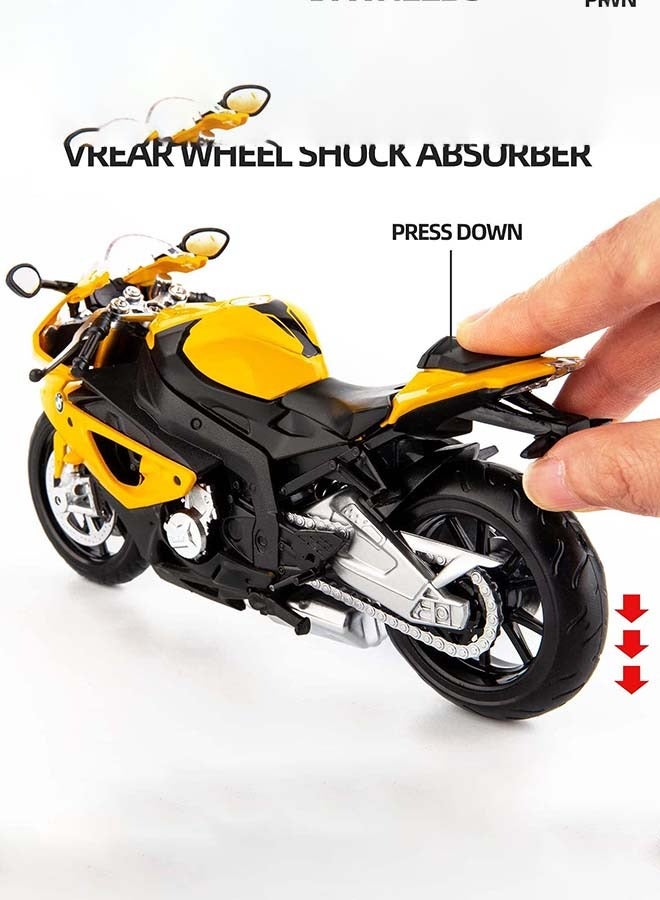 D-Power بي إم دبليو S1000RR أصفر | نسخة مصنوعة من الصب | عنصر جامع نهائي، إصدار محدود | الحجم 1:12، للأطفال 3 سنوات فما فوق - Image 4