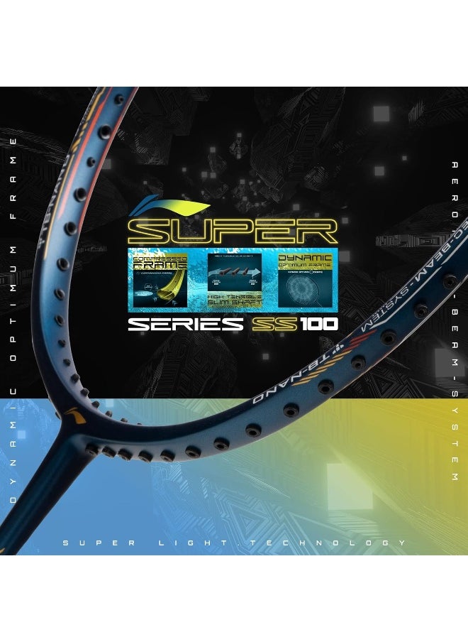 Li-Ning - Super Series Ss100 Carbon Graphite Badminton Strung Racket With Full Racket Cover - Image 1