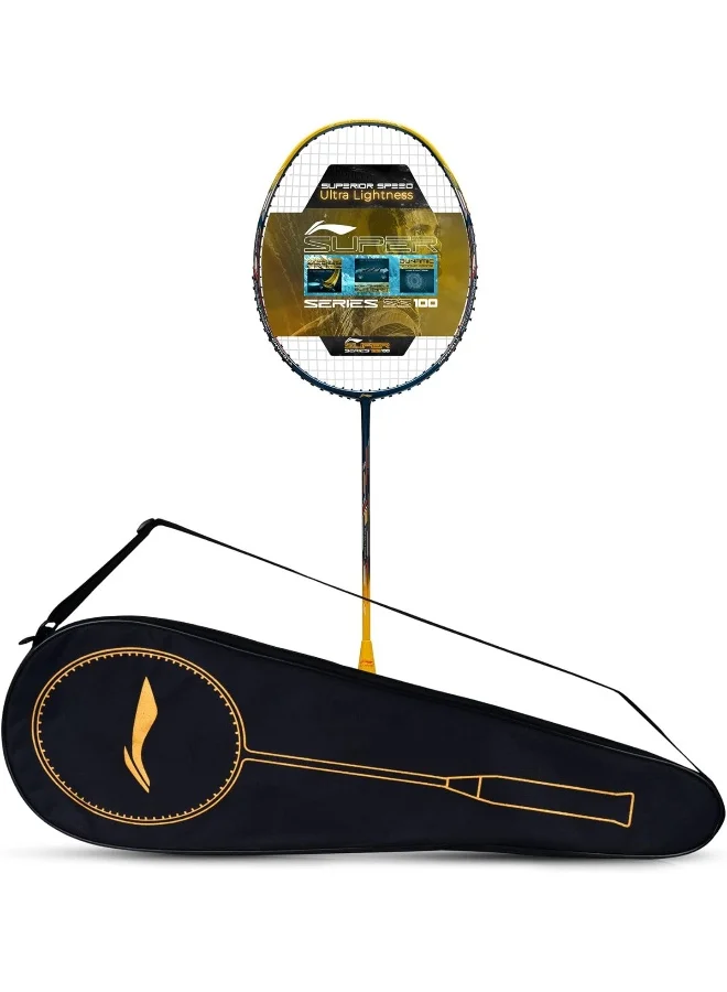 Li-Ning Super Series Ss100 Carbon Graphite Badminton Strung Racket With Full Racket Cover