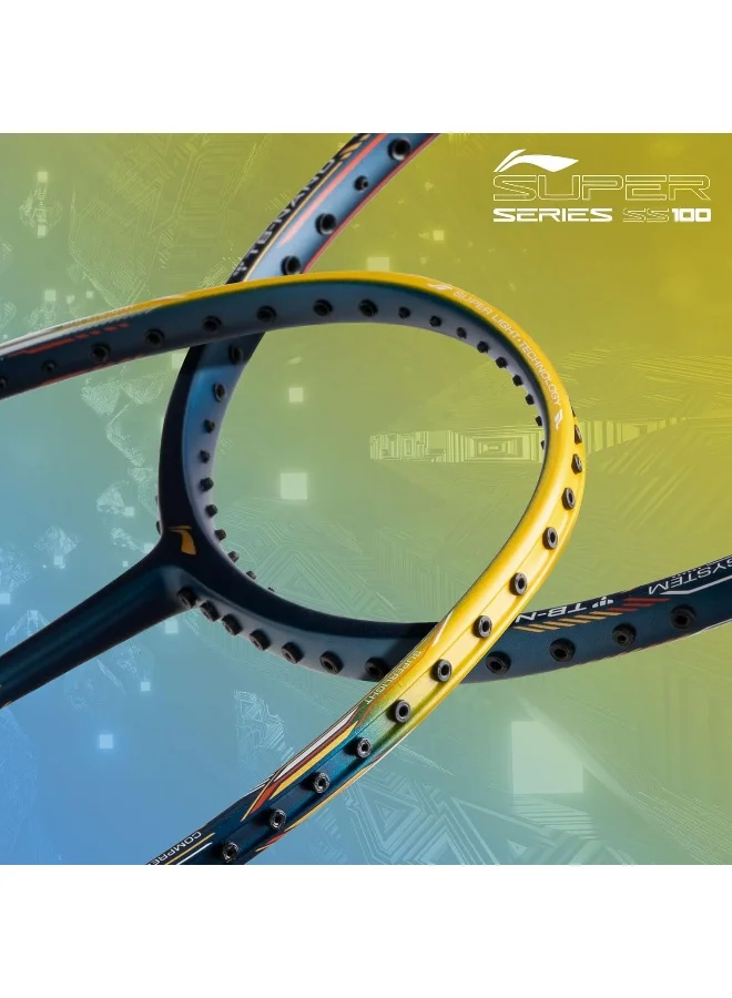 Li-Ning Super Series Ss100 Carbon Graphite Badminton Strung Racket With Full Racket Cover