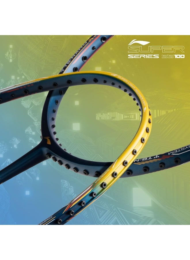 Li-Ning - Super Series Ss100 Carbon Graphite Badminton Strung Racket With Full Racket Cover - Image 1