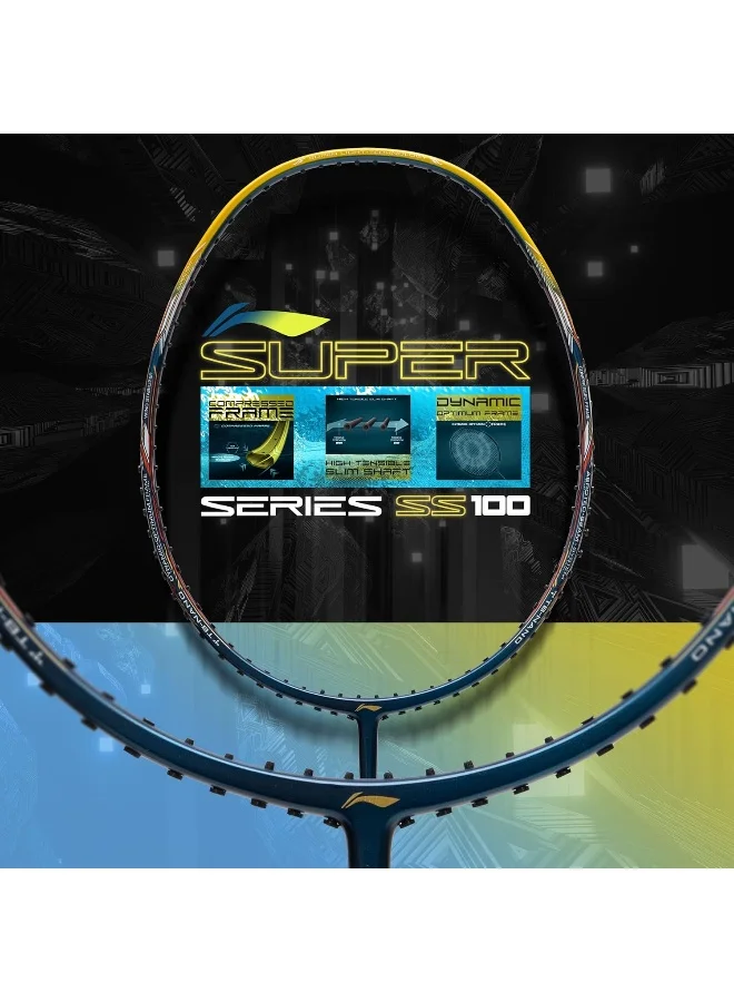 Li-Ning Super Series Ss100 Carbon Graphite Badminton Strung Racket With Full Racket Cover