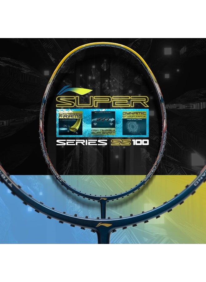 Li-Ning - Super Series Ss100 Carbon Graphite Badminton Strung Racket With Full Racket Cover - Image 1
