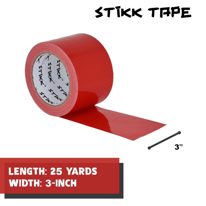 STIKK Duct Tape - Red Duck Tape - 3 inch x 25 Yards - Heavy Duty Tape for Repairs, Household Projects - for Commercial HVAC and Construction - Effective Heavy Duty Waterproof Duct Tape - Image 2