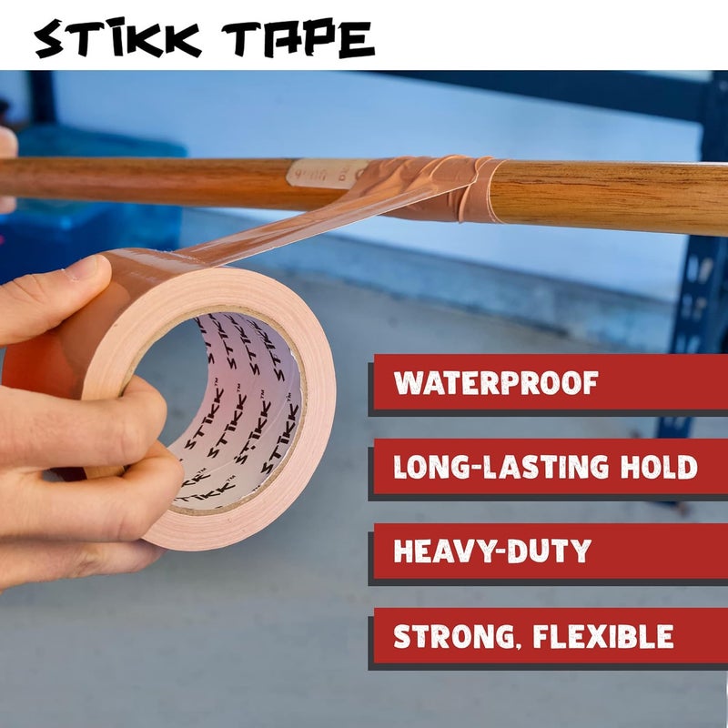 STIKK Duct Tape - Red Duck Tape - 3 inch x 25 Yards - Heavy Duty Tape for Repairs, Household Projects - for Commercial HVAC and Construction - Effective Heavy Duty Waterproof Duct Tape - Image 4