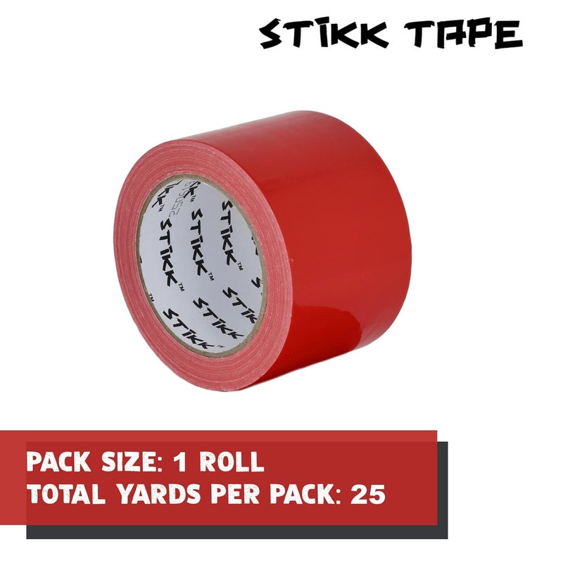 STIKK Duct Tape - Red Duck Tape - 3 inch x 25 Yards - Heavy Duty Tape for Repairs, Household Projects - for Commercial HVAC and Construction - Effective Heavy Duty Waterproof Duct Tape - Image 3