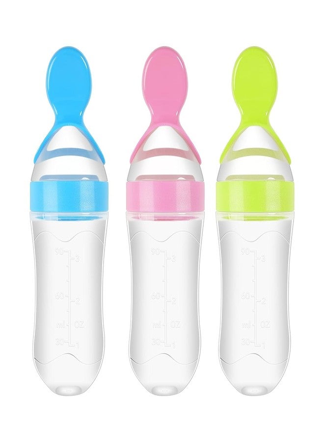 HEYOL Squeezy Silicone Food Feeder 90ml Bottle, Baby Fresh Food Feeder, Feed Bottle for Puree, Solid Baby Food, BPA Free for Kids, Boy, and Girl (Multicolor, Pack of 1) - Image 1
