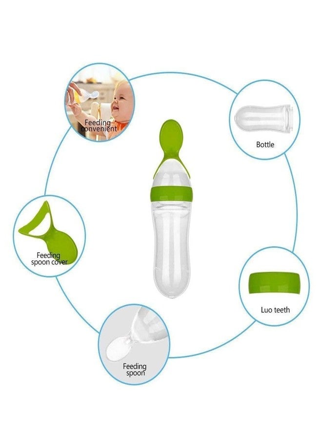 HEYOL Squeezy Silicone Food Feeder 90ml Bottle, Baby Fresh Food Feeder, Feed Bottle for Puree, Solid Baby Food, BPA Free for Kids, Boy, and Girl (Multicolor, Pack of 1) - Image 2