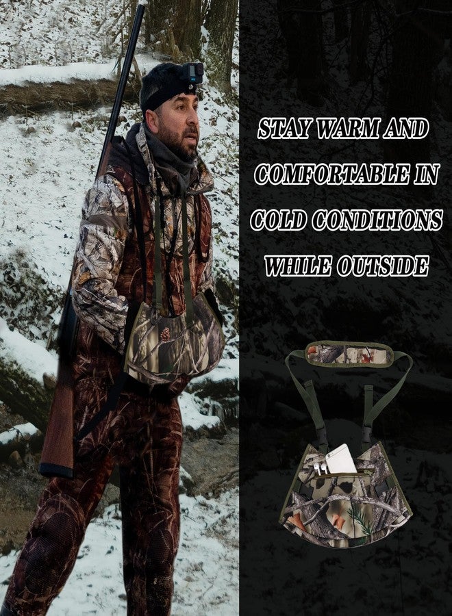 WBCBEC Warming Pouch, Hunting Camo Hand Muff Warmer Fanny Pack Water Resistant Windproof Insulated Waist Muffs Warmers Gloves, Durable Oxford Fleece for Hiking Camping - Image 4