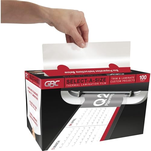 GBC Select-A-Size Thermal Lamination Film, 3 Mil x 100' Laminating Roll for 9" & 12" Pouch Laminators, Customized Sheet Size, Glossy Finish, Trimmer Included (39069) - Image 4