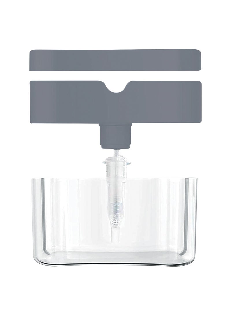 Royalford Soap Detergent Dispenser with Sponge Holder - RF10497, Versatile Refillable Dispenser, 2-in-1 Innovative Design with Sponge Scrubber, Effortless Dispensing and One Hand Use, Multi Color Grey & Clear - Image 2
