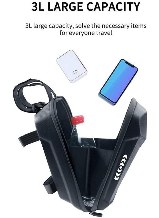 Arabest Scooter Storage Bag, Electric Scooter Front Hanging Storage Bag, Scooter Handlebar Bag Compatible with Xiaomi M365, Waterproof EVA for Carrying Charger Tools Repair Tools Black  - Image 3