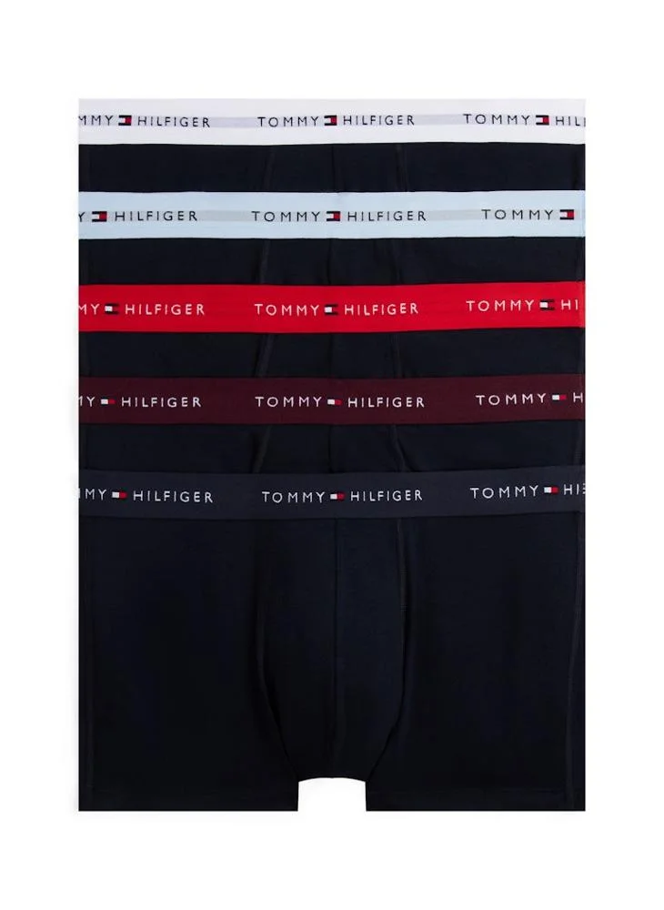 TOMMY HILFIGER 5-Pack Signature Repeat Logo Waistband Trunks