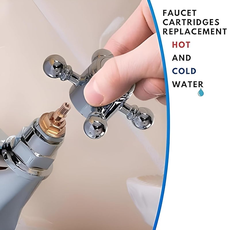 NEW WARE NEW WARE Brass Ceramic Disc Cartridge Ess Trend Type Quarter Turn 12 for Bathroom Kitchen Tap Faucet Valve Hot and Cold Pack of 2 - Image 5