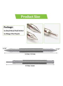 Y&D SYOSI 2 Pcs Dual Head Nail Setter and Hinge Pin Punch, 1/32 inches & 1/16 AngleKai Hammerless Punch 3500 PSI Striking Force Door Removal Tool  - Image 2