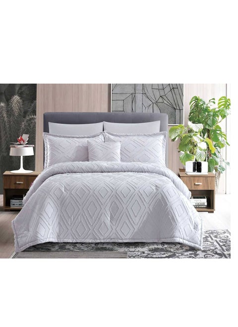 Microfiber Embroidered Soft Quality Comforter Bedding set-King Size 6Pcs 1-PC fitted bedsheet 200 * 200cm,1-PCS Comforter 220 * 240 fixed, 4PCS Super Soft Pillowcases