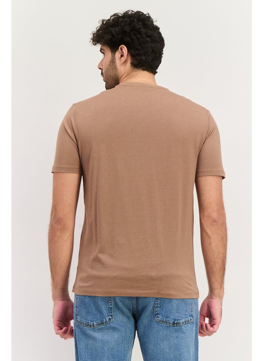 Men Crew Neck Short Sleeve Graphic T Shirt, Tan - pzsku/Z67E4F7ECED16804F8D2FZ/45/_/1741356650/f4ac7753-228e-4abe-9570-d5db09a28a5a