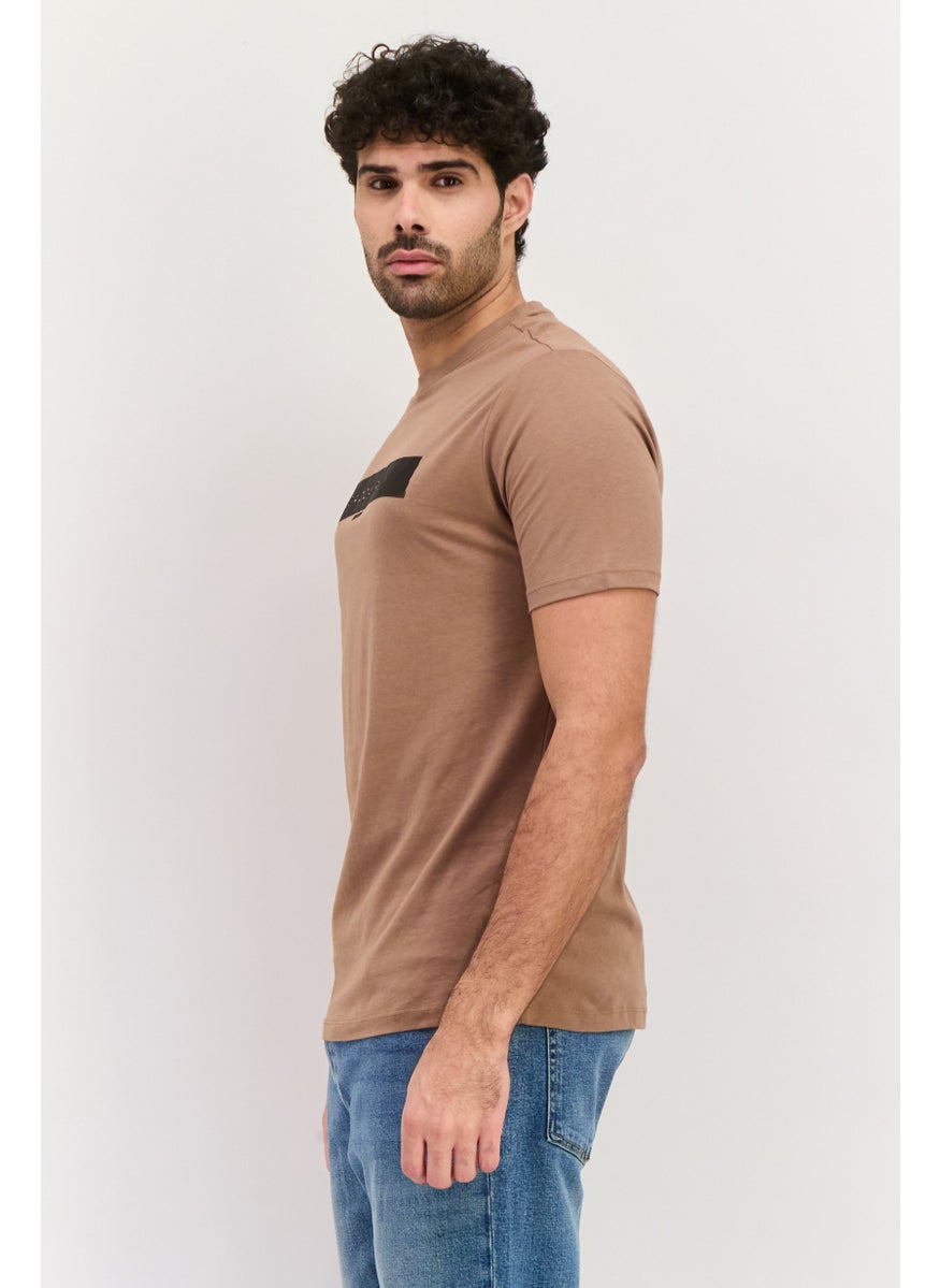 Men Crew Neck Short Sleeve Graphic T Shirt, Tan - pzsku/Z67E4F7ECED16804F8D2FZ/45/_/1741356696/75ca0e2c-4f0e-410a-98ed-7781c0df896b