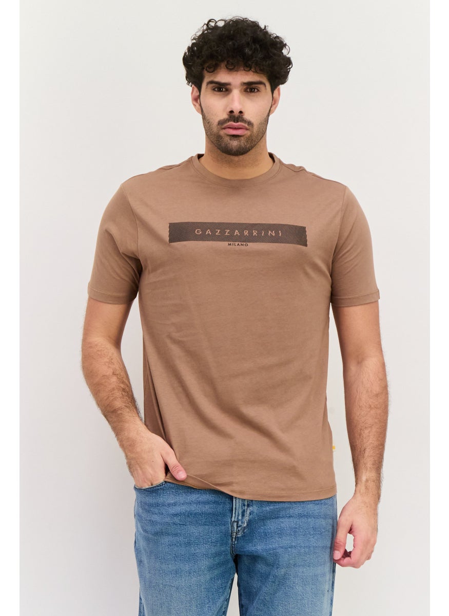 Men Crew Neck Short Sleeve Graphic T Shirt, Tan - pzsku/Z67E4F7ECED16804F8D2FZ/45/_/1741356699/84b25746-0d4b-48cc-9188-6313353d0f59