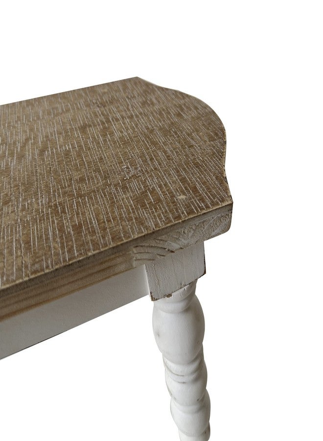 dwellington Wooden Bathroom Farmhouse Step Stool, Wood Foot Stool for Adults Kids, Bedside Step Plant Stand for Kitchen - Image 3